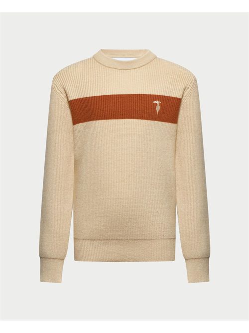 Maglione bambino Trussardi con logo TRUSSARDI | TBA25019MABROWN RICE